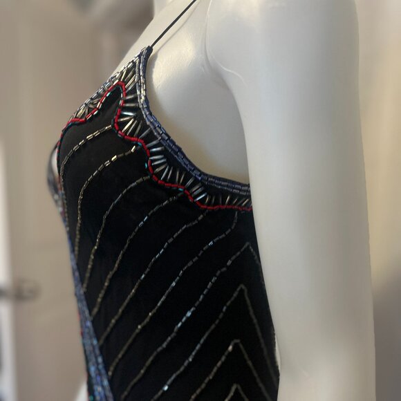 100% Silk Beaded SzM Fabrica Black Evening/Formal Party/Wedding/Prom/Party Dress - Picture 6 of 15